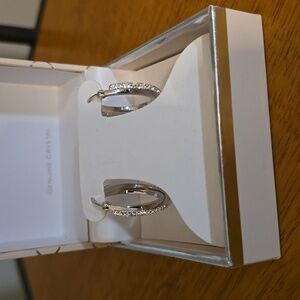 Crystal double hoop earrings